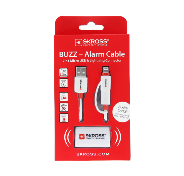 Kabel-2w1-z-alarmem Micro USB & Lightning